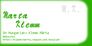 marta klemm business card